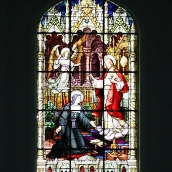 Sacred Heart stained glass window